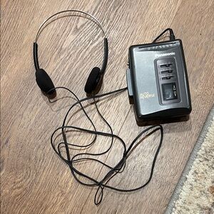 Panasonic Black Cassette Player with Headphones